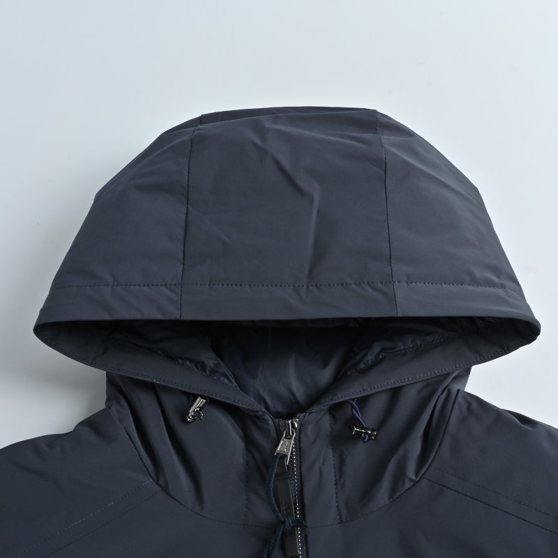 Moncler Navy Down Jacket with Chest Pocket view