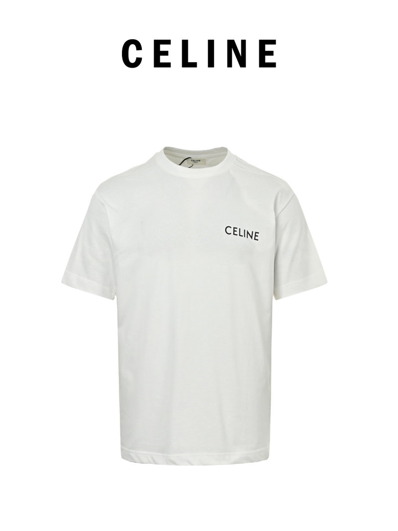 Celine Logo Cream Short Sleeve T-Shirt view