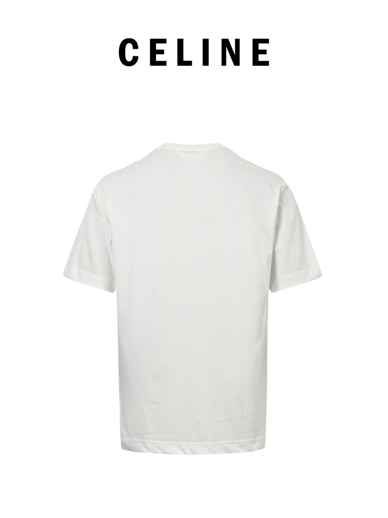 Celine Logo Cream Short Sleeve T-Shirt view