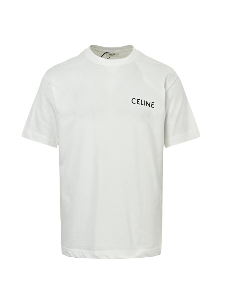 Celine Logo Cream Short Sleeve T-Shirt view