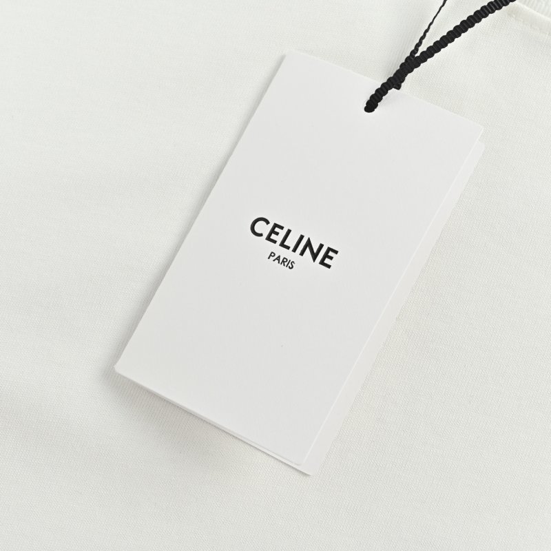 Celine Logo Cream Short Sleeve T-Shirt view