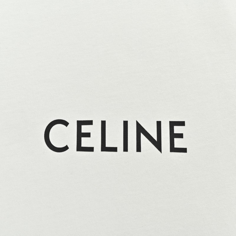 Celine Logo Cream Short Sleeve T-Shirt view