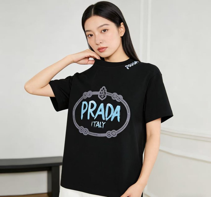 Prada Italy Logo Black T-Shirt view