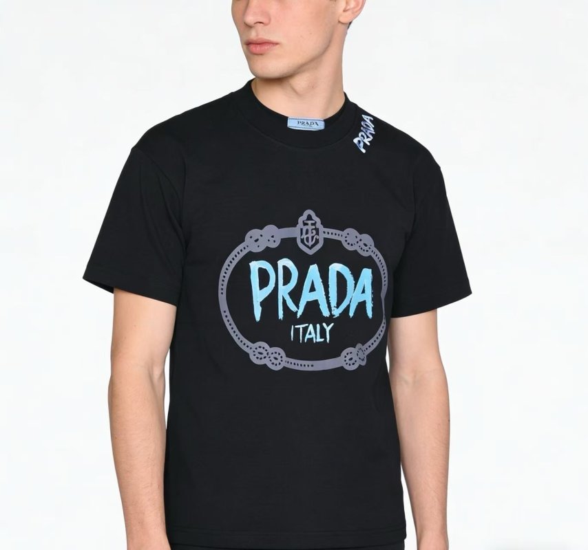 Prada Italy Logo Black T-Shirt view