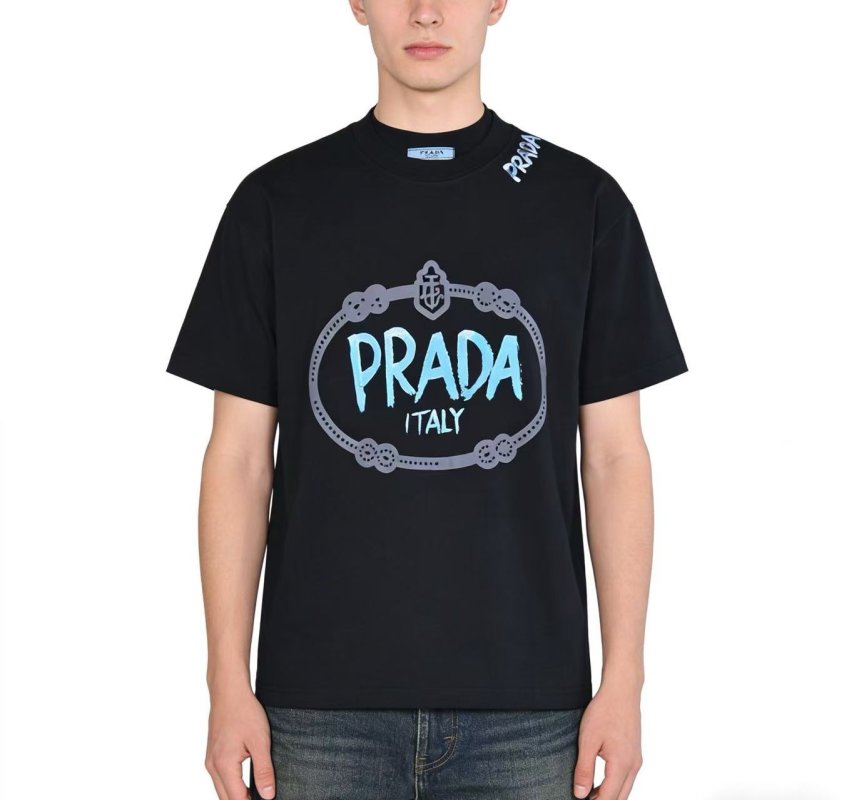 Prada Italy Logo Black T-Shirt view