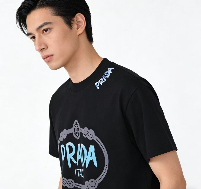 Prada Italy Logo Black T-Shirt view