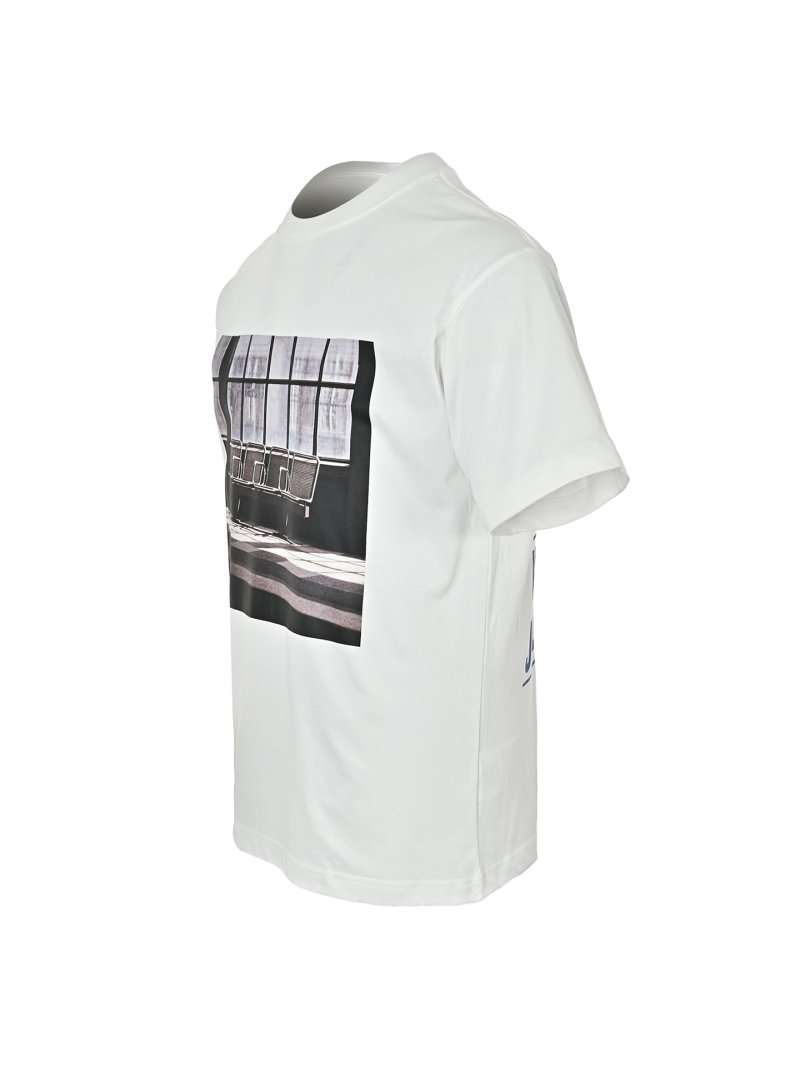 Cream Graphic Print Short Sleeve T-Shirt - Window Scene view