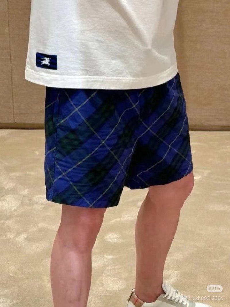Burberry Navy Argyle Check Shorts