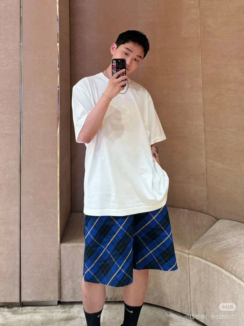 Burberry Navy Argyle Check Shorts view