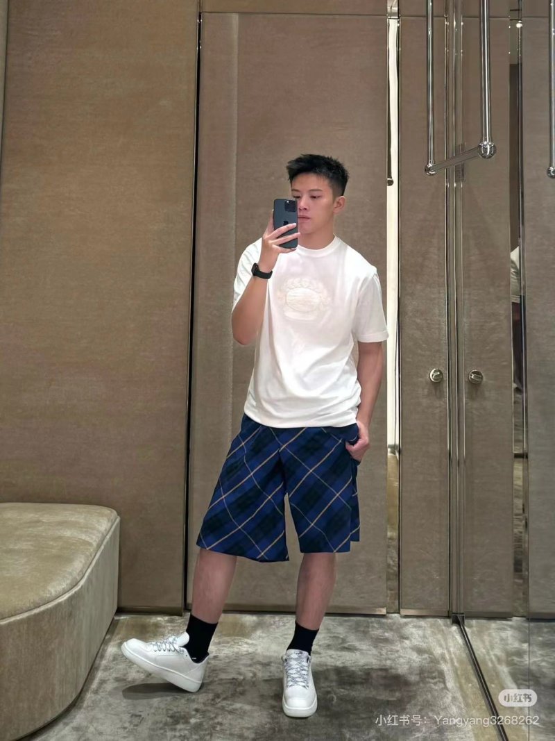 Burberry Navy Argyle Check Shorts view