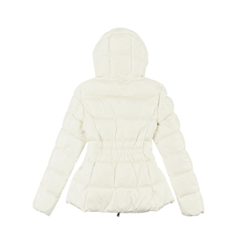 Cream Puffer Down Jacket with Hood view