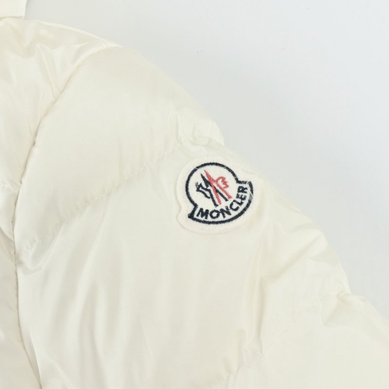 Cream Puffer Down Jacket with Hood view