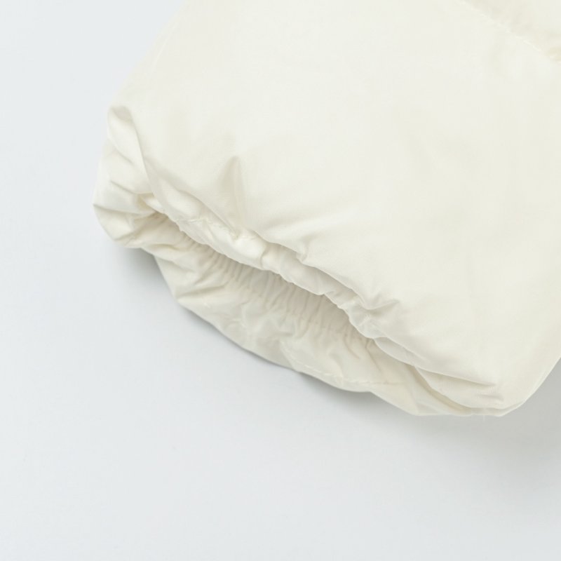 Cream Puffer Down Jacket with Hood view
