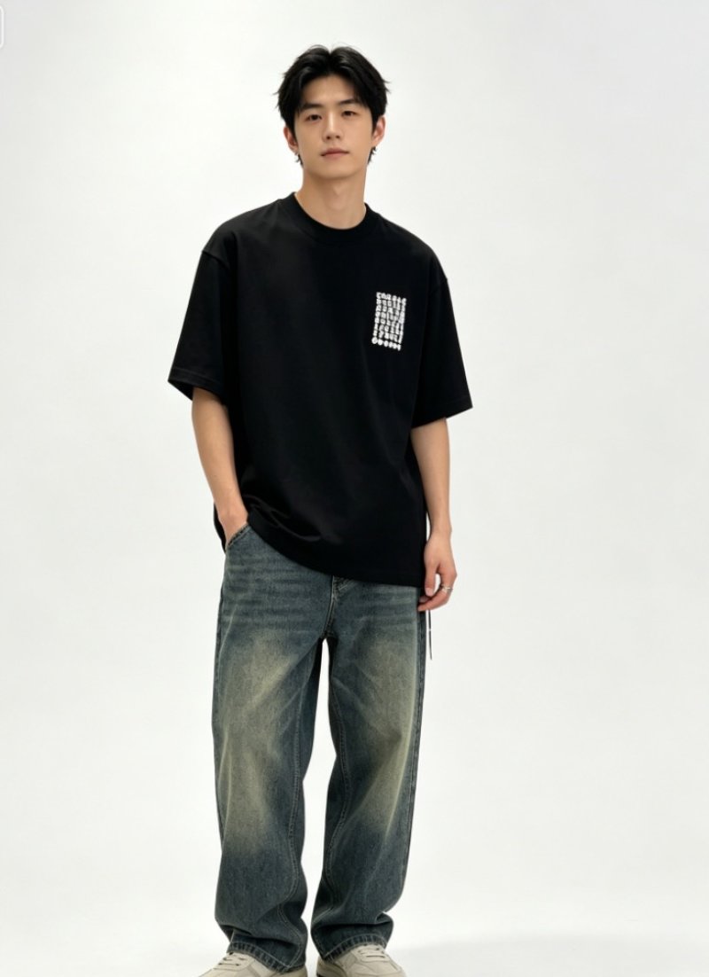 Black Graphic Short Sleeve T-Shirt