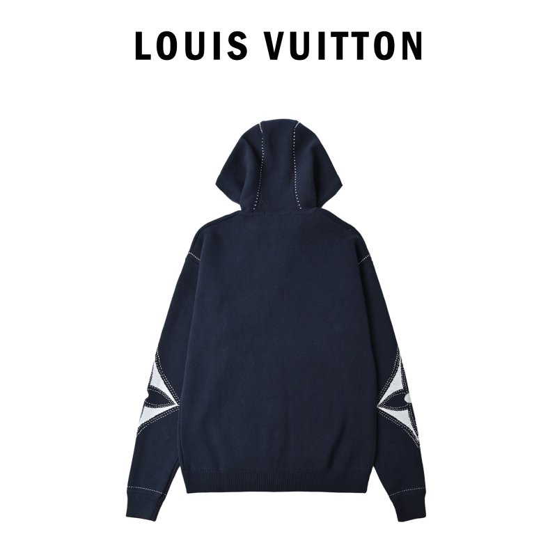 Louis Vuitton Navy Zip Hoodie Jacket with LV Monogram view