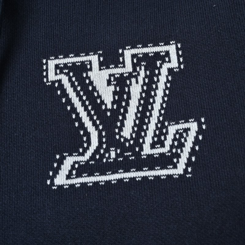 Louis Vuitton Navy Zip Hoodie Jacket with LV Monogram view