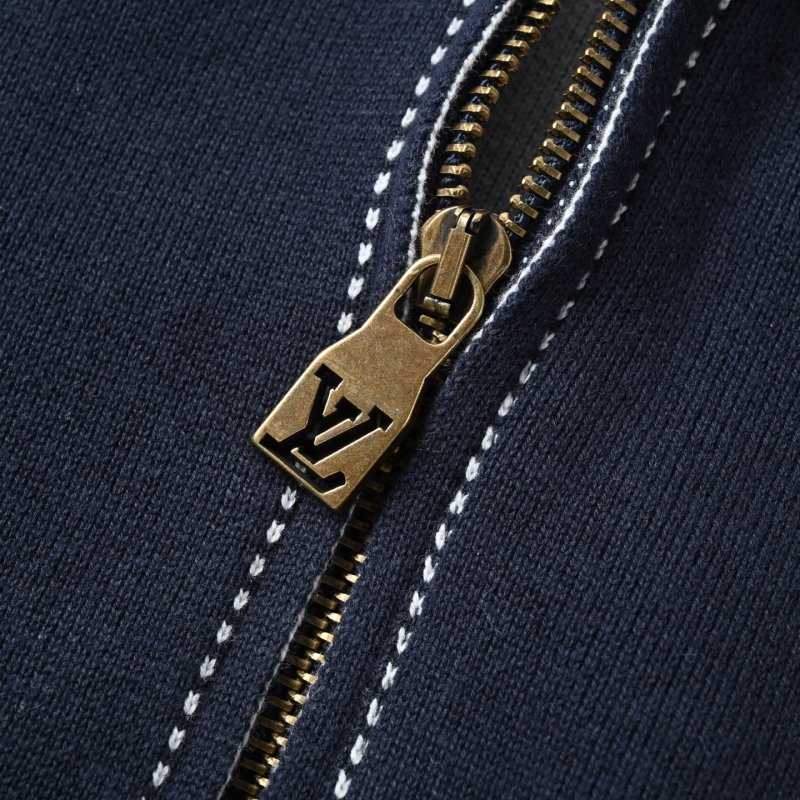 Louis Vuitton Navy Zip Hoodie Jacket with LV Monogram view