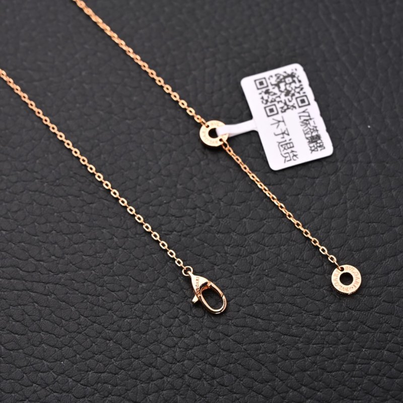 Bvlgari Fan-Shaped Rose Gold Crystal Pendant Necklace view