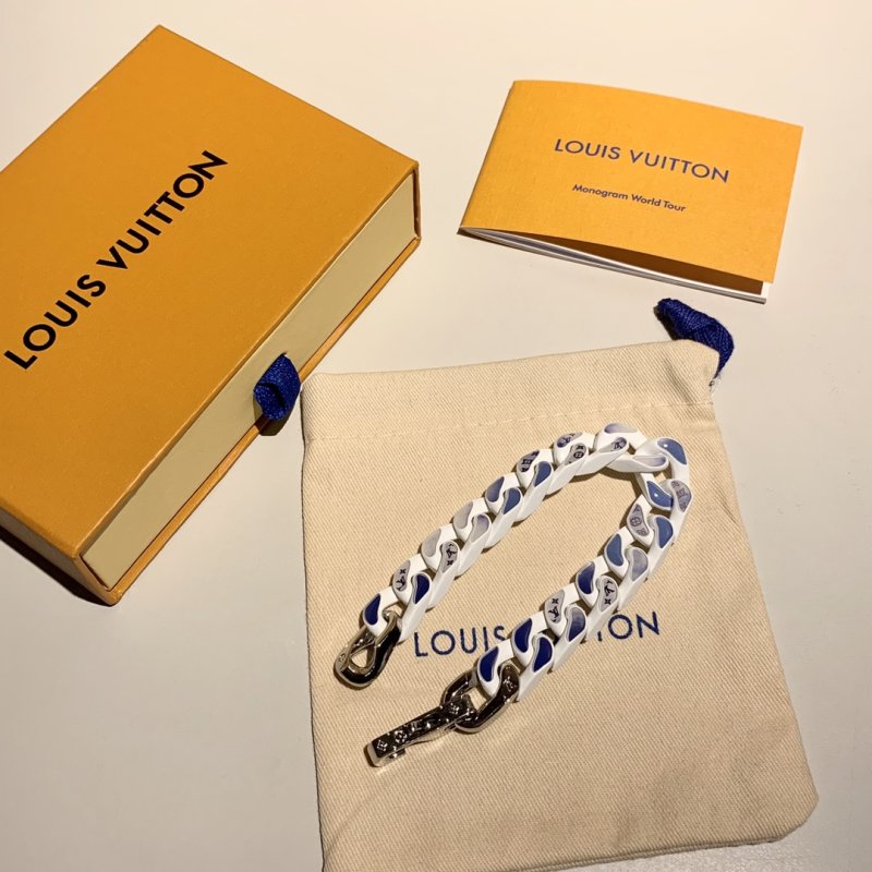 Louis Vuitton Monogram Clouds Chain Bracelet Silver Blue view