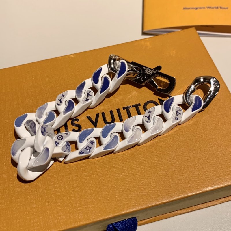 Louis Vuitton Monogram Clouds Chain Bracelet Silver Blue view