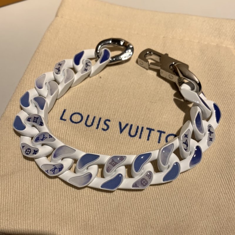 Louis Vuitton Monogram Clouds Chain Bracelet Silver Blue view
