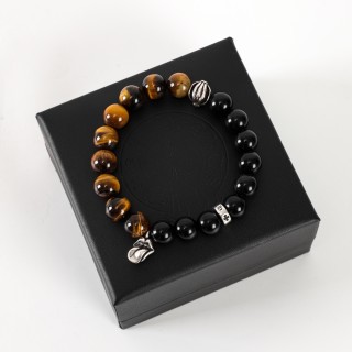 Chrome Hearts Vintage Beaded Bracelet - Tiger Eye & Black Onyx