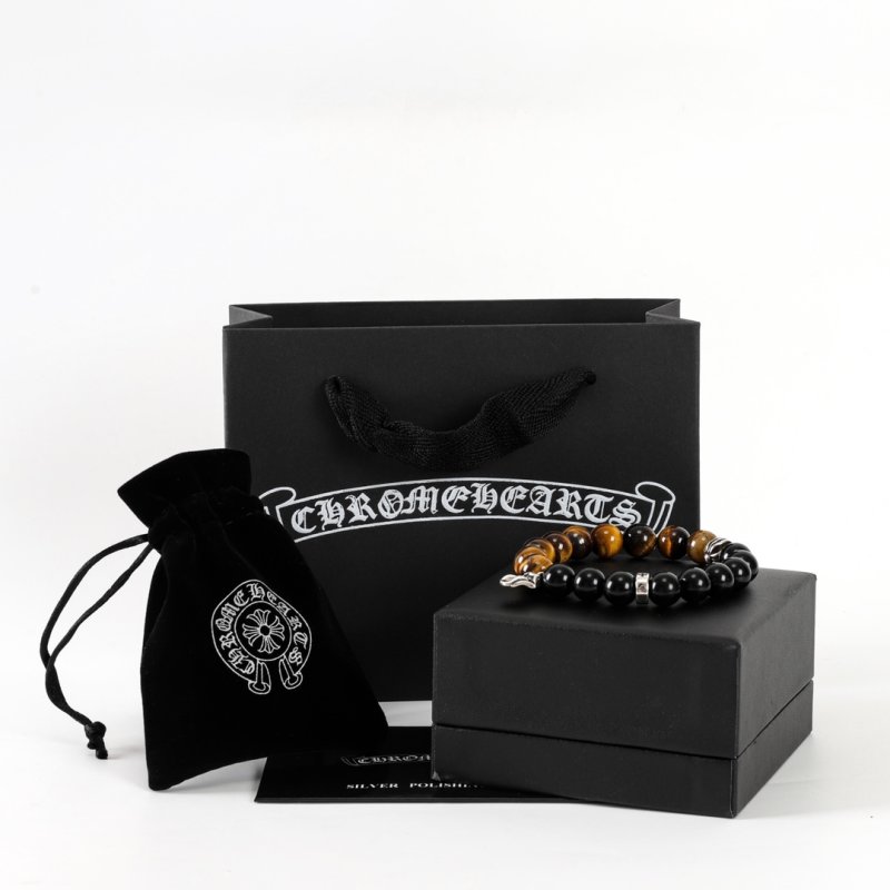Chrome Hearts Vintage Beaded Bracelet - Tiger Eye & Black Onyx view
