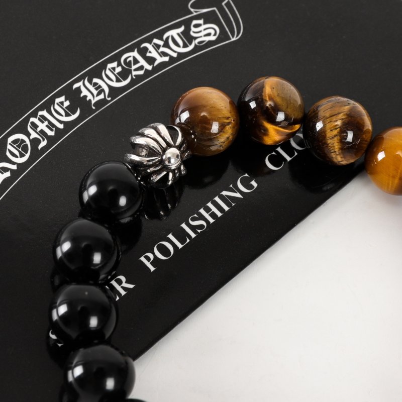 Chrome Hearts Vintage Beaded Bracelet - Tiger Eye & Black Onyx view