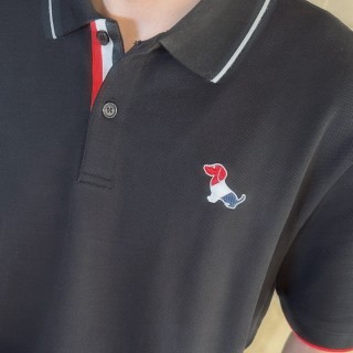 Thom Browne Dachshund Logo Polo Shirt Black