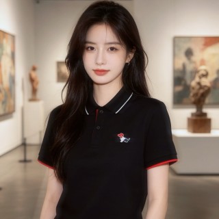 Thom Browne Dachshund Logo Polo Shirt Black view 4