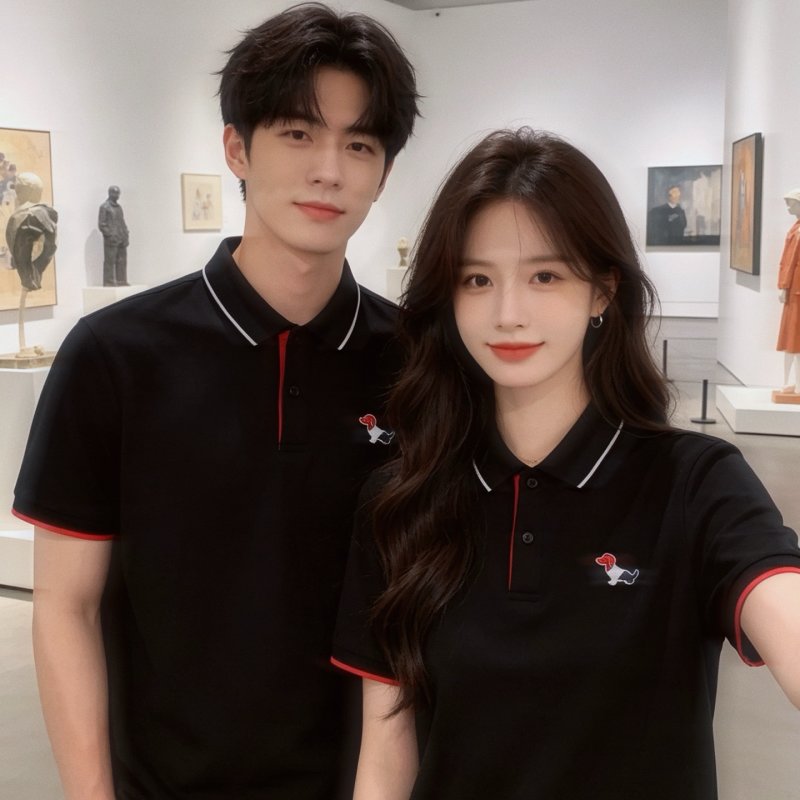 Thom Browne Dachshund Logo Polo Shirt Black view
