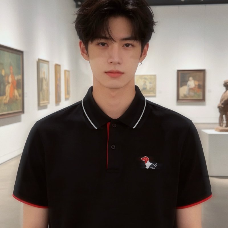 Thom Browne Dachshund Logo Polo Shirt Black view