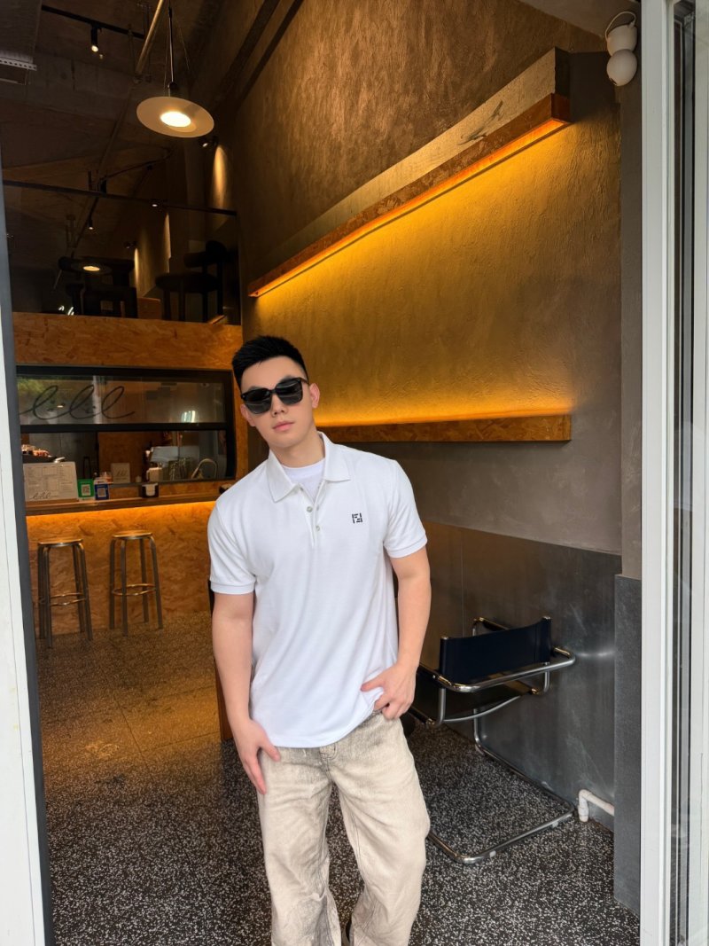 Fendi White Short Sleeve Polo Shirt view