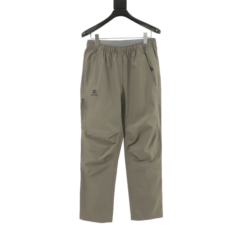 Beige Cargo Jogger Pants with Zip Details view