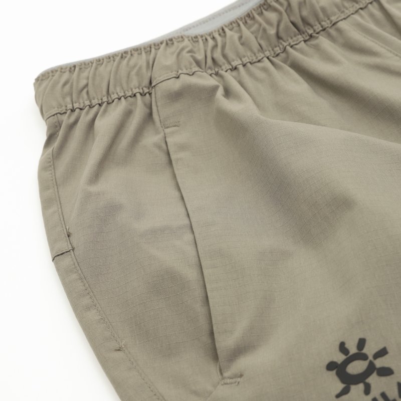 Beige Cargo Jogger Pants with Zip Details view