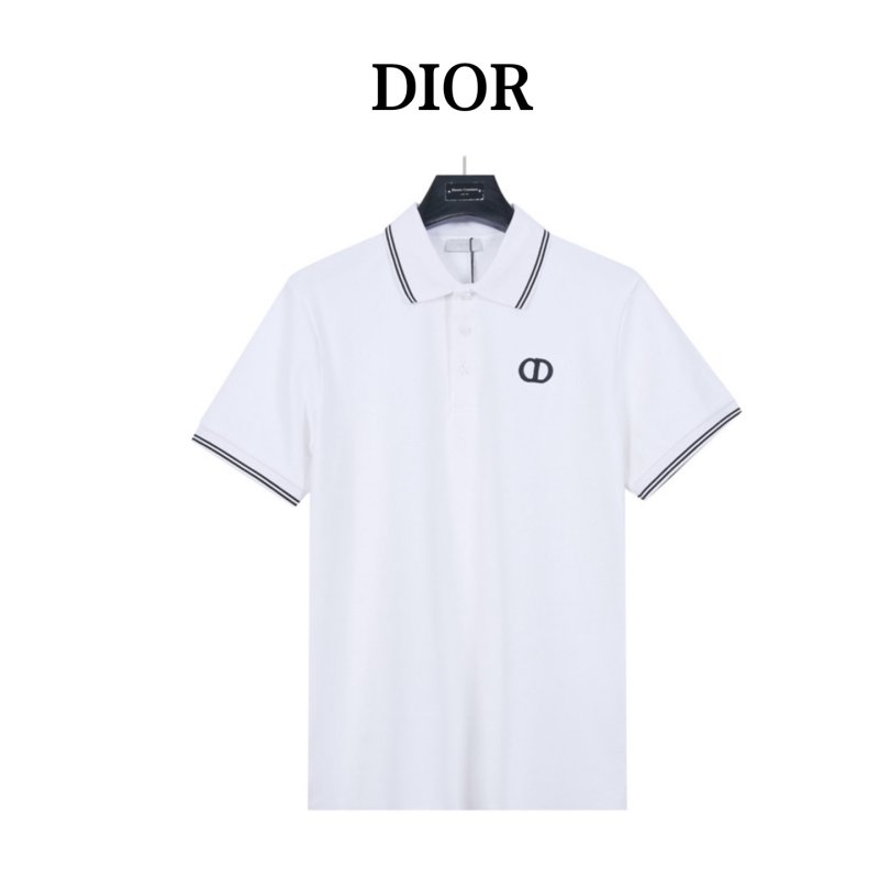 Dior CD Logo White Polo Shirt view