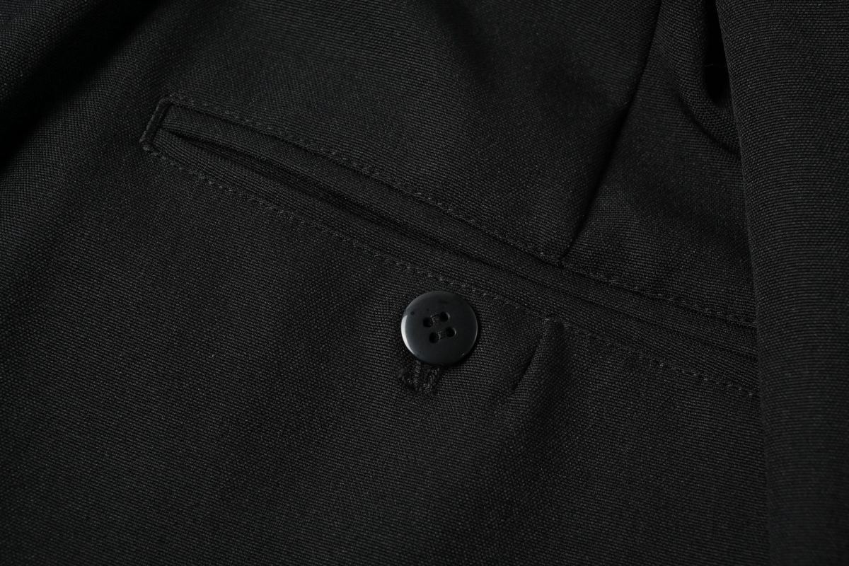 Black Wide-Leg Trousers with Cream Waistband view