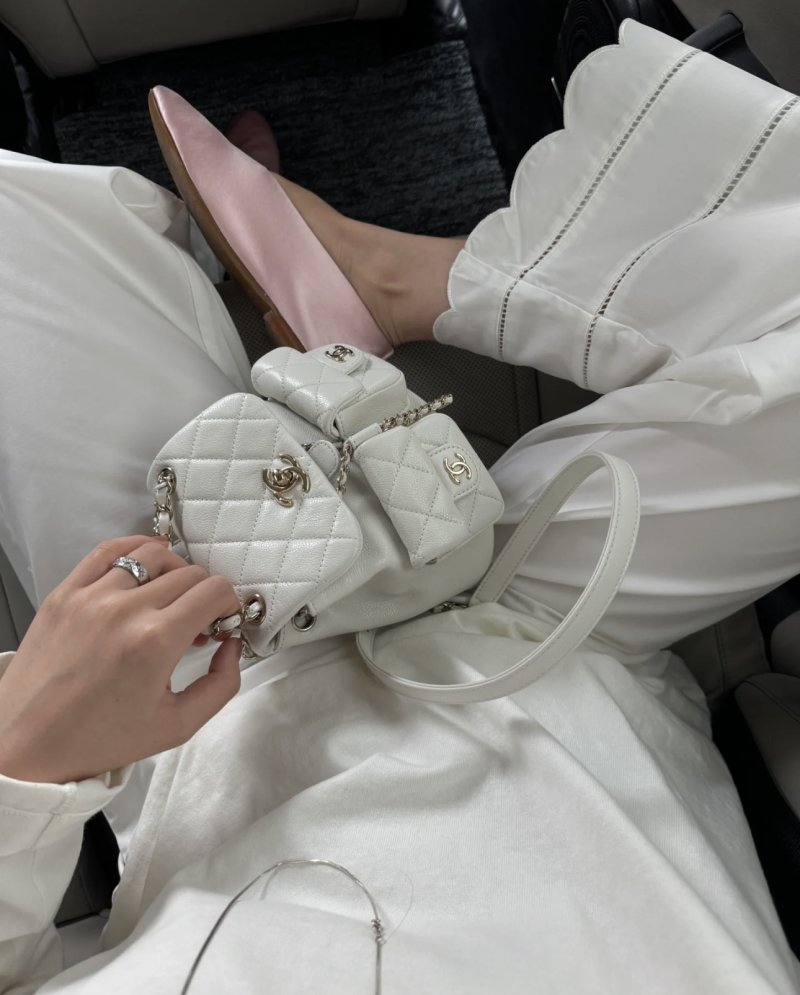 Chanel Black Quilted Backpack with Chain Strap view