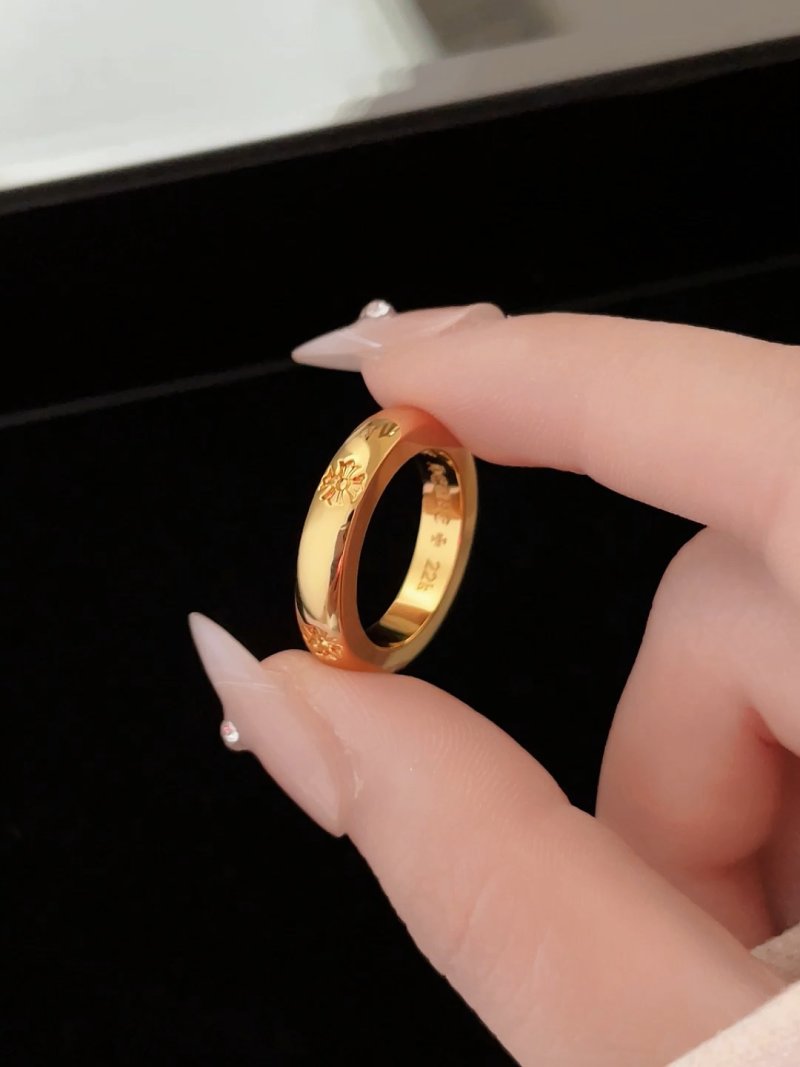 Gold-Tone Engraved Band Ring