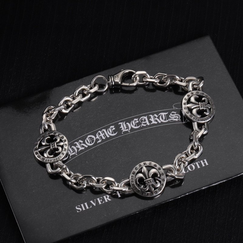 Chrome Hearts Silver Anchor Chain Bracelet