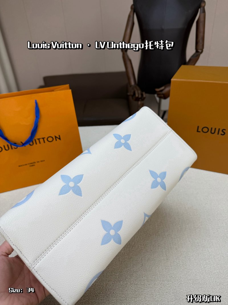 LV Onthego Tote Bag Blue & White Monogram view