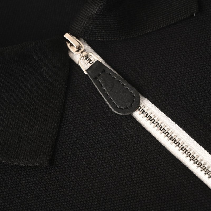 Black Short Sleeve Zip T-Shirt view