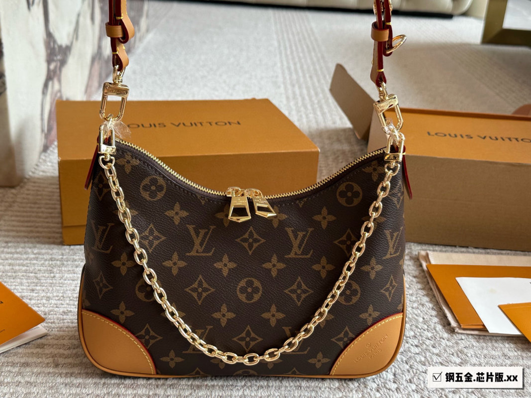 Louis Vuitton Monogram Croissant Shoulder Bag Brown
