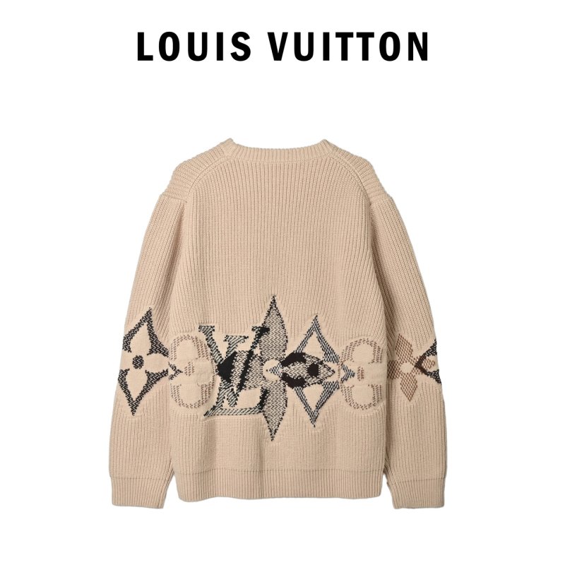 Cream Argyle Knit Sweater with Black Diamond Pattern view