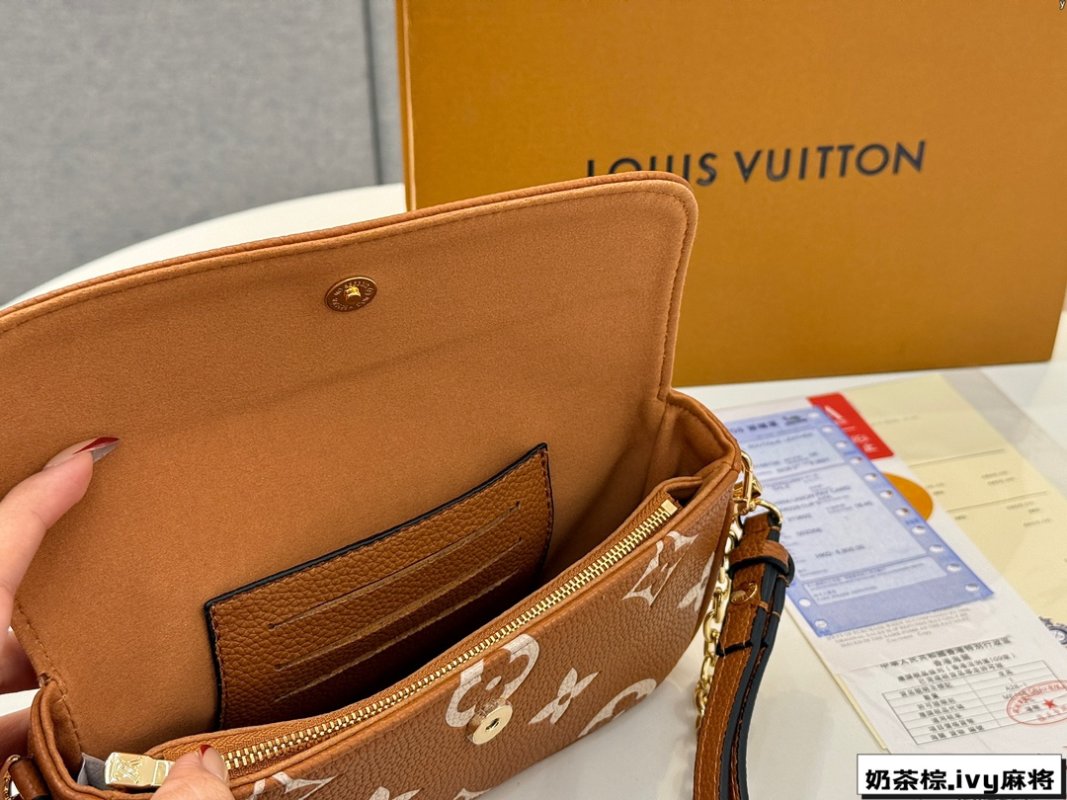 Louis Vuitton Ivy WOC Milk Tea Brown Mahjong Monogram Crossbody Bag view