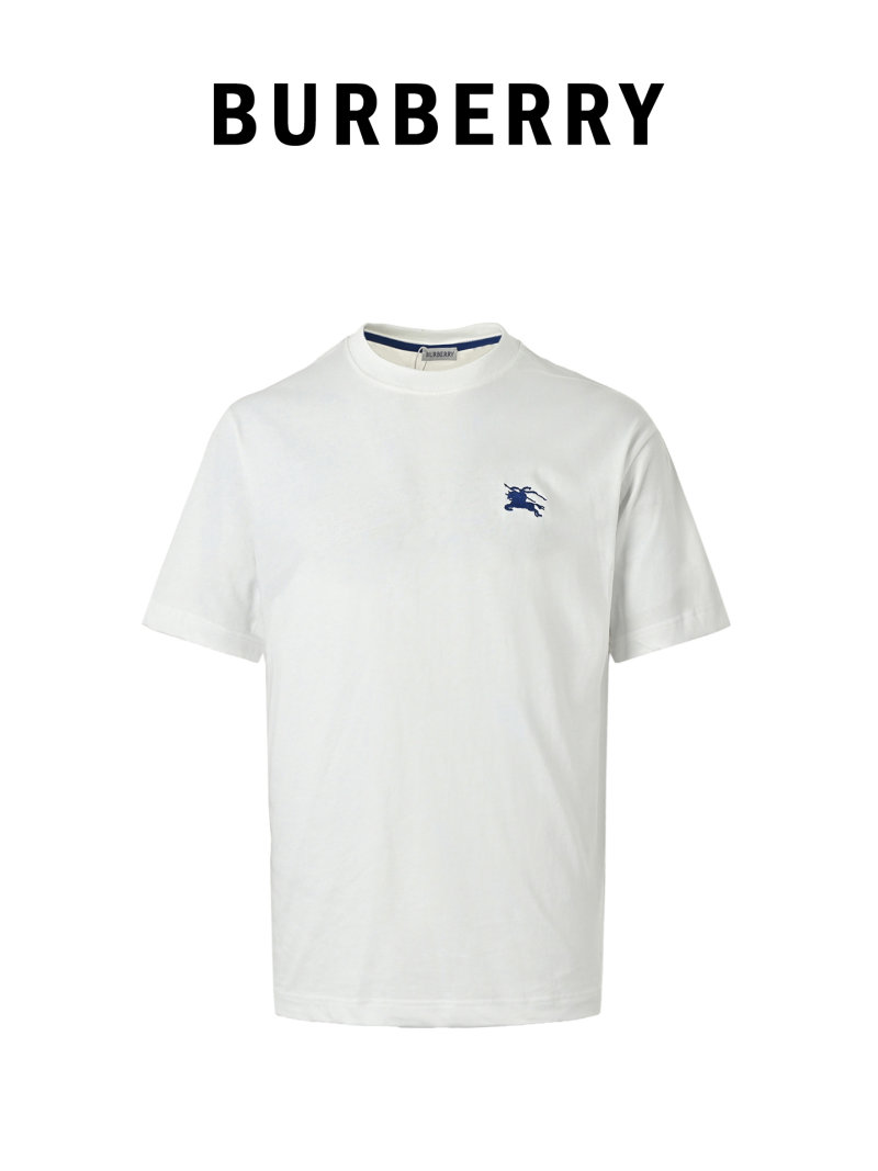 Burberry White T-Shirt with Blue EKD Logo view
