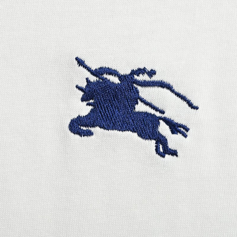 Burberry White T-Shirt with Blue EKD Logo view