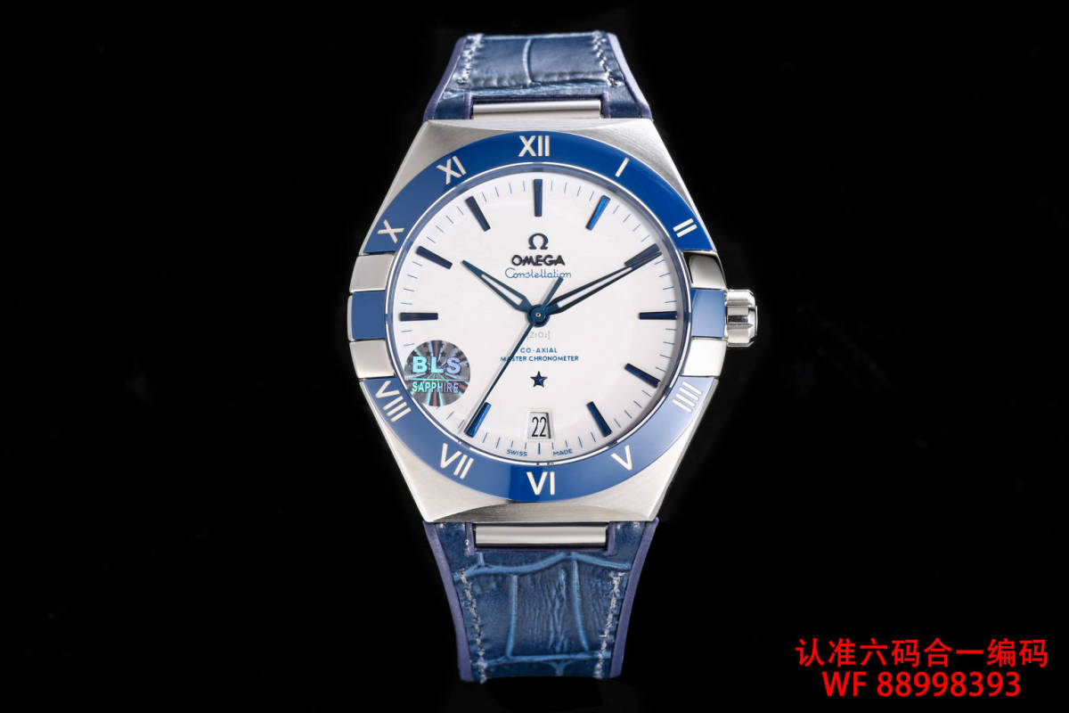 Omega Constellation Blue Dial Ceramic Bezel 41mm Watch view