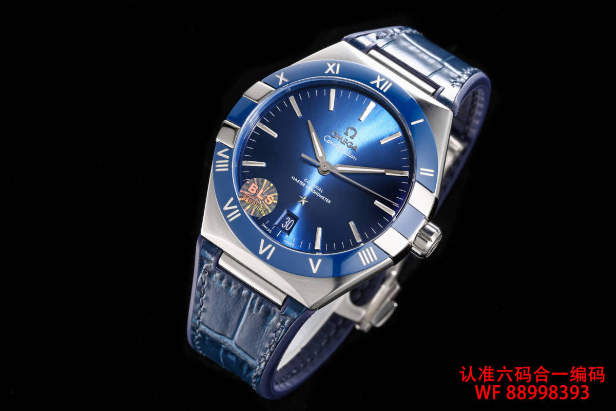Omega Constellation Blue Dial Ceramic Bezel 41mm Watch view