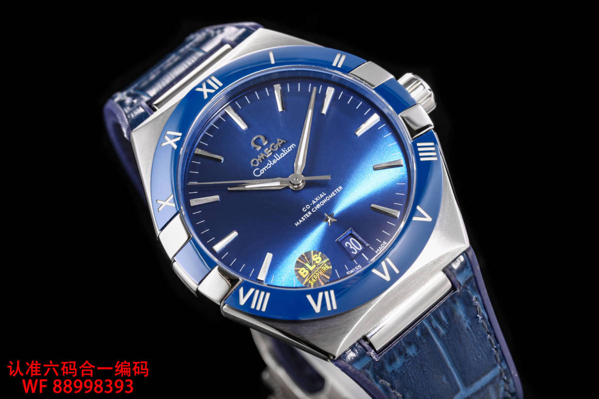 Omega Constellation Blue Dial Ceramic Bezel 41mm Watch view